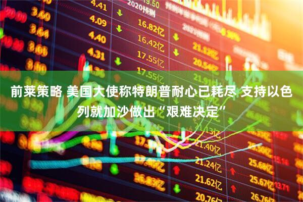 前莱策略 美国大使称特朗普耐心已耗尽 支持以色列就加沙做出“艰难决定”